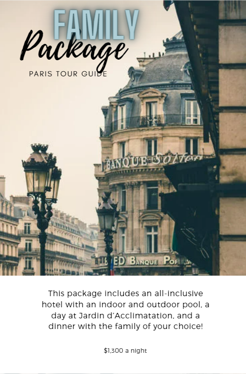 image of family package for the paris tour guide