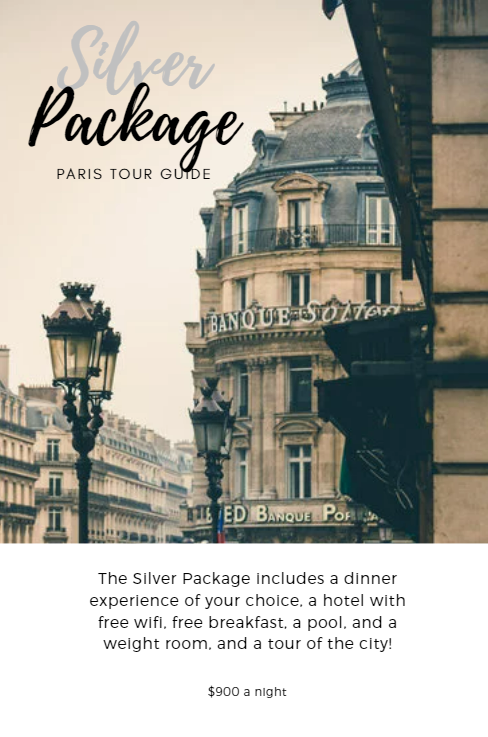 image of silver package for the paris tour guide